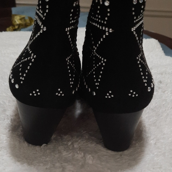 Rebecca Minkoff Black Studded Heeled Boots - Picture 6 of 10
